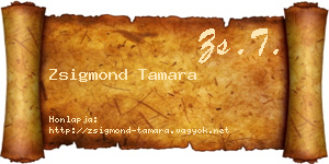 Zsigmond Tamara névjegykártya